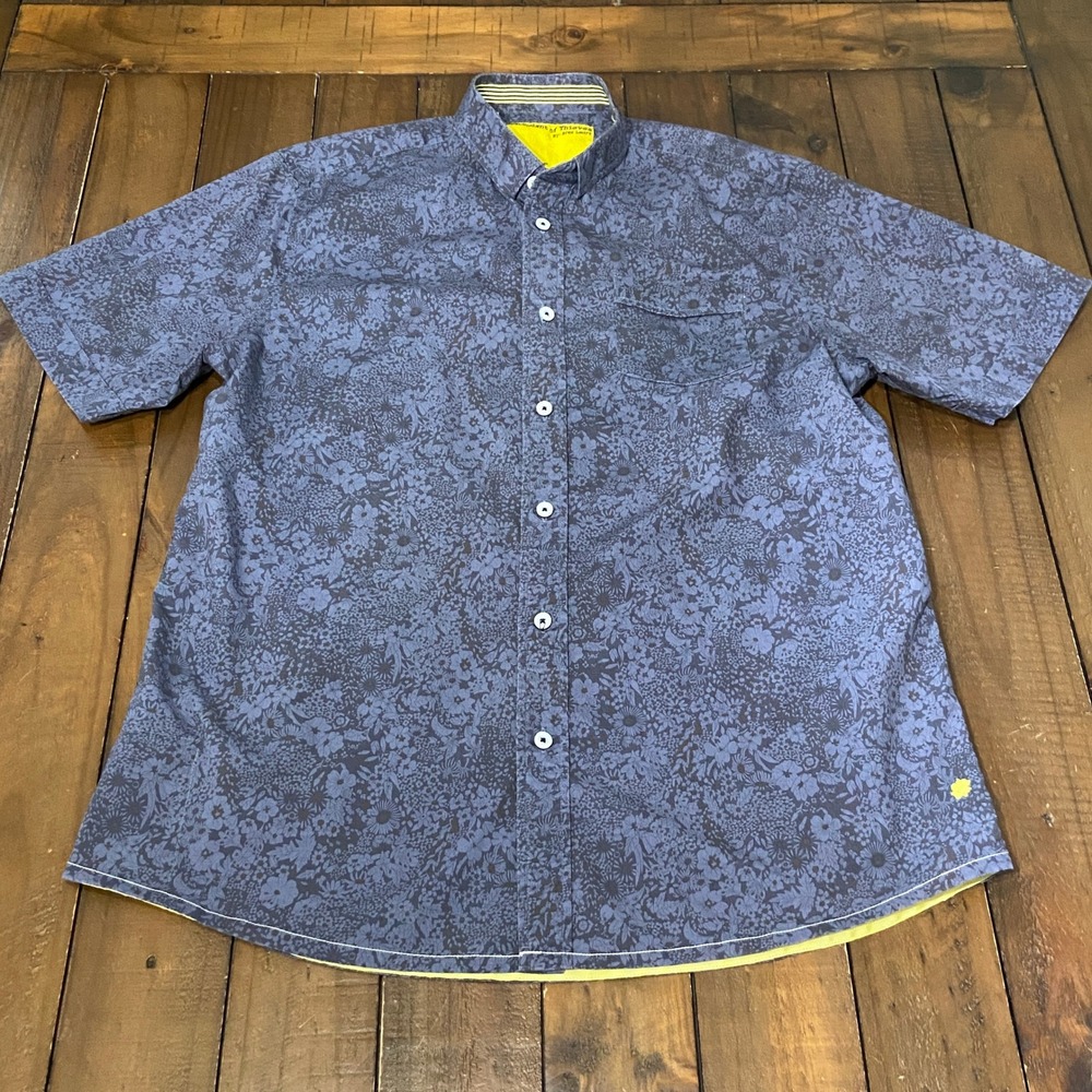 Descendant of Thieves Mens Large Floral Short Sleeve Button Down Ladro Limited E